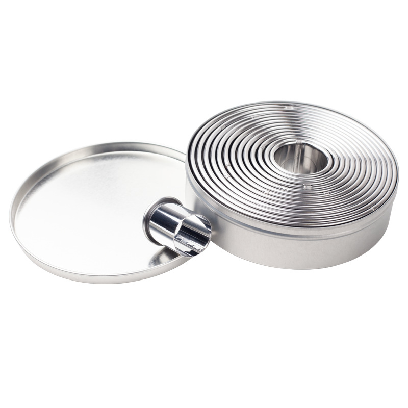 Nerūdijančio plieno koldūnų odelė, trijų dalių, virtuvės koldūnų odelė, didelė ir vidutinė, maža, nerūdijančio plieno, dantų apvali, pjaustyta