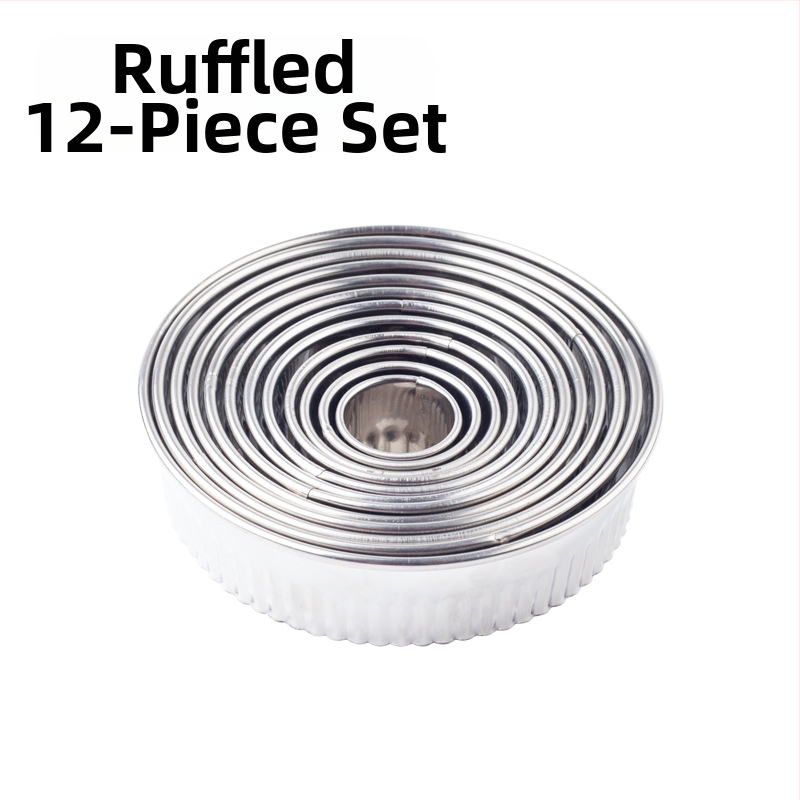 Nerūdijančio plieno koldūnų odelė, trijų dalių, virtuvės koldūnų odelė, didelė ir vidutinė, maža, nerūdijančio plieno, dantų apvali, pjaustyta