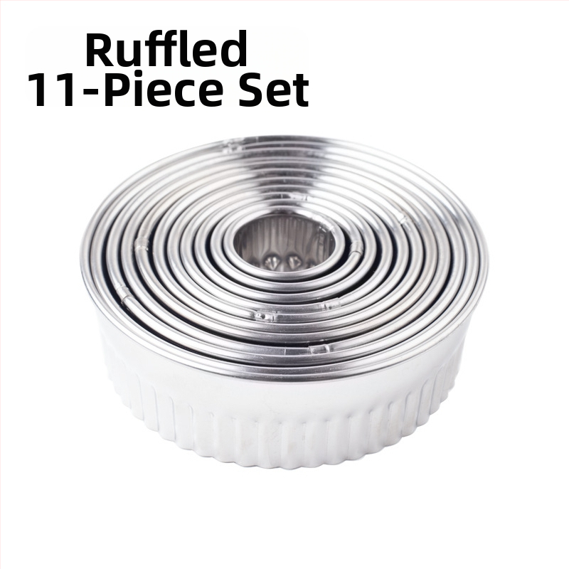 Nerūdijančio plieno koldūnų odelė, trijų dalių, virtuvės koldūnų odelė, didelė ir vidutinė, maža, nerūdijančio plieno, dantų apvali, pjaustyta