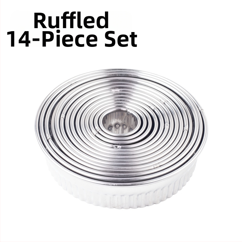 Nerūdijančio plieno koldūnų odelė, trijų dalių, virtuvės koldūnų odelė, didelė ir vidutinė, maža, nerūdijančio plieno, dantų apvali, pjaustyta