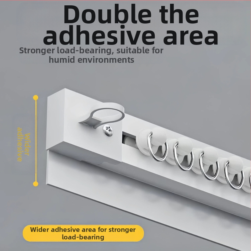 Самозалепваща се перфорирана неперфорирана релса за завеси за балкон, странична, монтирана отгоре, безшумна, разширена, водеща релса, кука-тип аксесоар
