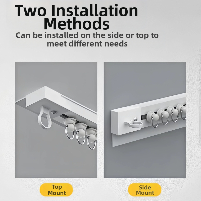 Самозалепваща се перфорирана неперфорирана релса за завеси за балкон, странична, монтирана отгоре, безшумна, разширена, водеща релса, кука-тип аксесоар
