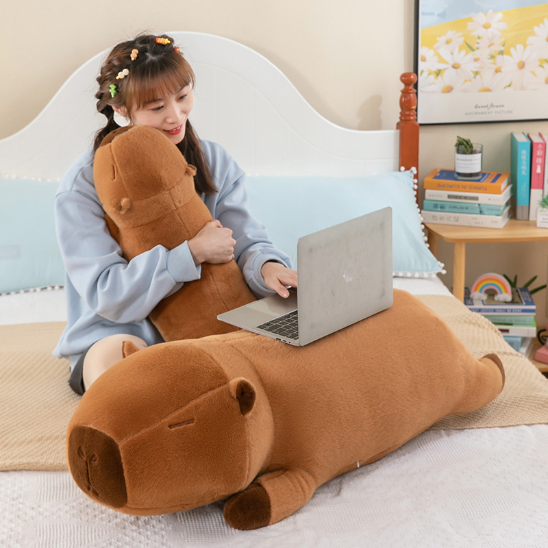 Nauja kapibaros lėlės pliušinė žaislinė mergaitės miego pagalvė didelė ilga pagalvė miela didelė pagalvė