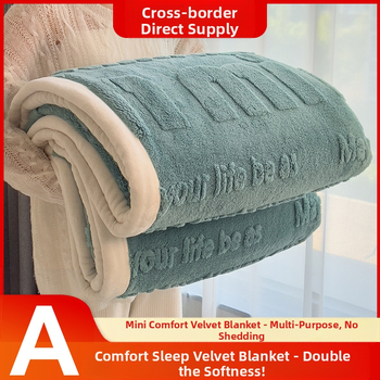 Patogi medvilninė aksominė antklodė, sutirštinta koralų spalvos aksominė žieminė snaudulių antklodė, biuro oro kondicionieriaus užvalkalas, pieno spalvos aksominė antklodė, sofos antklodė