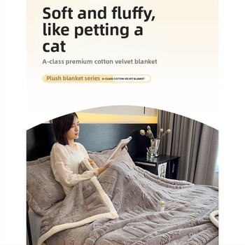 Patogi medvilninė aksominė antklodė, sutirštinta koralų spalvos aksominė žieminė snaudulių antklodė, biuro oro kondicionieriaus užvalkalas, pieno spalvos aksominė antklodė, sofos antklodė