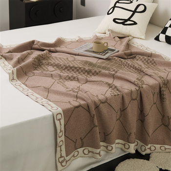 Naujas Šiaurės šalių vintažinis jojimo stiliaus megztas pledas, svetainės sofos pledas, biuro snukučio pledas, Hoffson