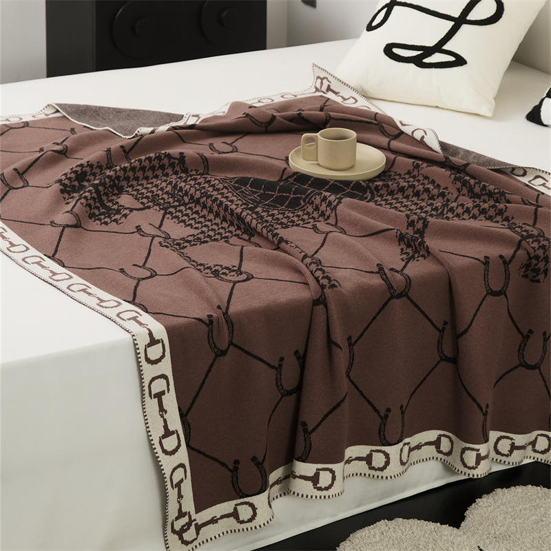 Naujas Šiaurės šalių vintažinis jojimo stiliaus megztas pledas, svetainės sofos pledas, biuro snukučio pledas, Hoffson