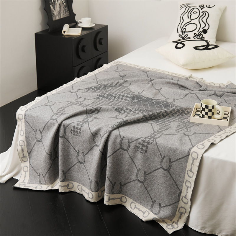 Naujas Šiaurės šalių vintažinis jojimo stiliaus megztas pledas, svetainės sofos pledas, biuro snukučio pledas, Hoffson