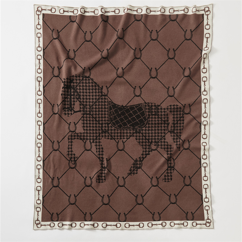 Naujas Šiaurės šalių vintažinis jojimo stiliaus megztas pledas, svetainės sofos pledas, biuro snukučio pledas, Hoffson