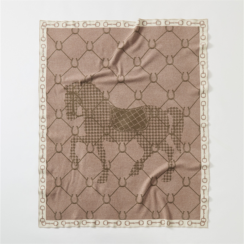 Naujas Šiaurės šalių vintažinis jojimo stiliaus megztas pledas, svetainės sofos pledas, biuro snukučio pledas, Hoffson