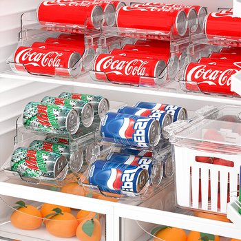 Túlcsordulásos vásárlás kétrétegű hűtőszekrény italtároló doboz doboz guruló szervező állvány kóla tároló állvány konyhai tároló doboz