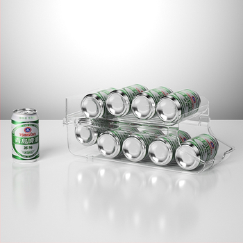 Αγορά υπερχείλισης Διπλό στρώμα ψυγείου Κουτί αποθήκευσης ποτών Δοχείο τροχήλατης οργάνωσης Ράφι αποθήκευσης κόκα κόλα Κουτί αποθήκευσης κουζίνας