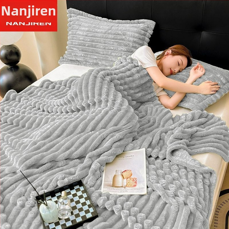 Antarktiszi polárbélésű korallpolár téli takaró, irodai szundikálótakaró, Instagram stílusú nyúlpolár takaró, kanapétakaró, űrtakaró