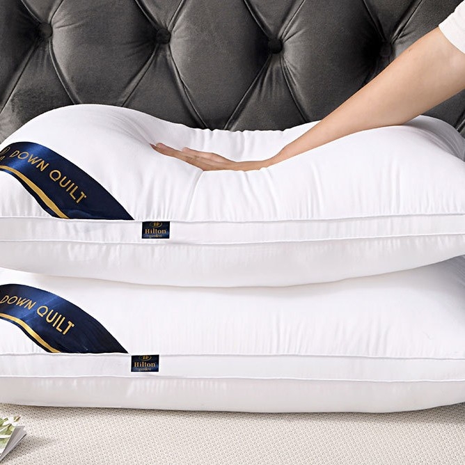 „Hilton“ viešbučio pagalvės šerdis namams, suaugusiesiems, plunksninė aksominė pagalvė, viengulė dovanų pagalvė, kaklo apsauga, pagalvė šonui, miegamasis kryžminiu būdu.