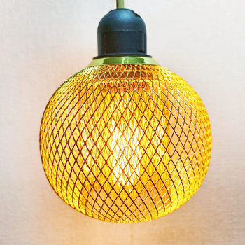 Candelabru de bar pentru acasă, cu plasă de fier transfrontalieră, iluminat gol cu dublu strat, model geometric, abajur