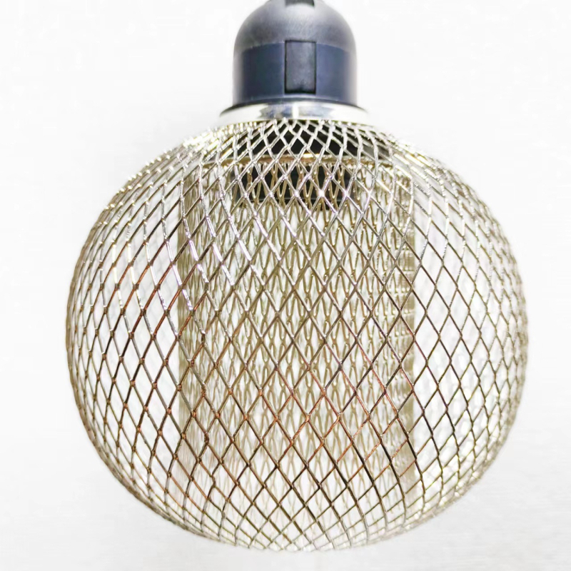 Candelabru de bar pentru acasă, cu plasă de fier transfrontalieră, iluminat gol cu dublu strat, model geometric, abajur