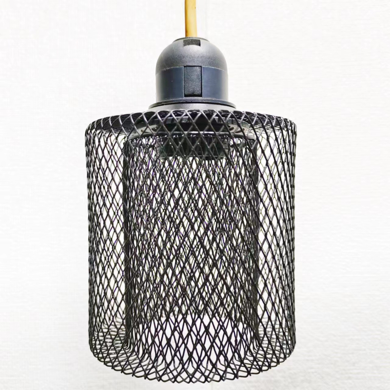 Candelabru de bar pentru acasă, cu plasă de fier transfrontalieră, iluminat gol cu dublu strat, model geometric, abajur