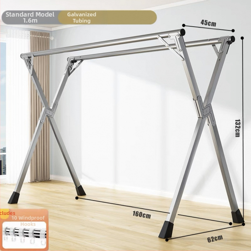 Απλή Ράφι Στεγνωτηρίου Δαπέδου Απλή Εσωτερική Χρήση Σπιτιού Μπαλκόνι Υπνοδωμάτιο Ανοξείδωτο Ατσάλι Εξωτερική Χρήση Δροσερό Τηλεσκοπική Ράβδος Στεγνωτήριο Πάπλωμα Ρούχα Ράβδος Στεγνωτηρίου
