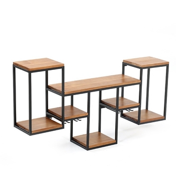 Euroopa stiilis sepistatud rauast täispuidust veiniriiuli hoiuriiul seinale riputatav punase veini riiul loominguline restoranikaunistus seinale kinnitatav veinikapp veiniklaaside riiul