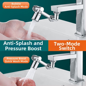 Mechanikus kar univerzális csaptelep fröccsenésálló fúvóka buborékoltató meghosszabbított toldó 1080°-ban forgatható mechanikus kar