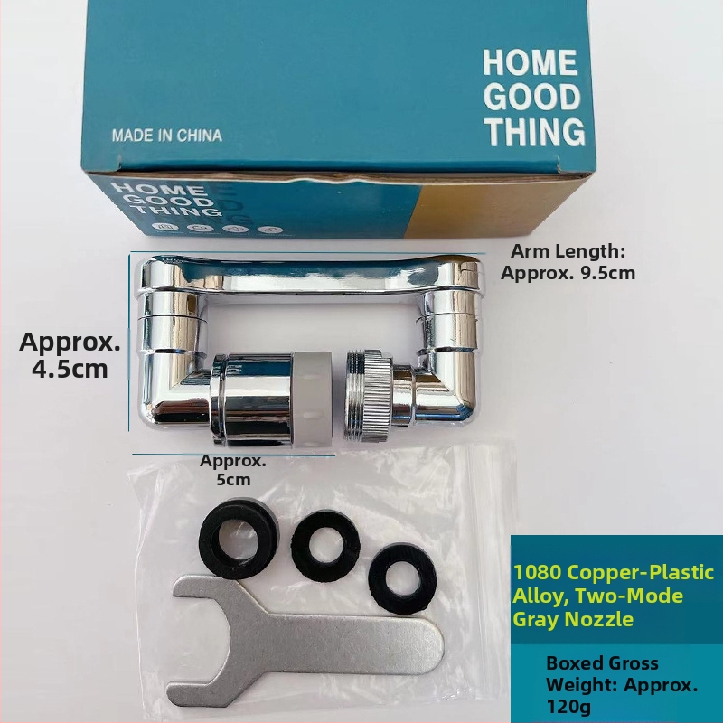 Mechanikus kar univerzális csaptelep fröccsenésálló fúvóka buborékoltató meghosszabbított toldó 1080°-ban forgatható mechanikus kar