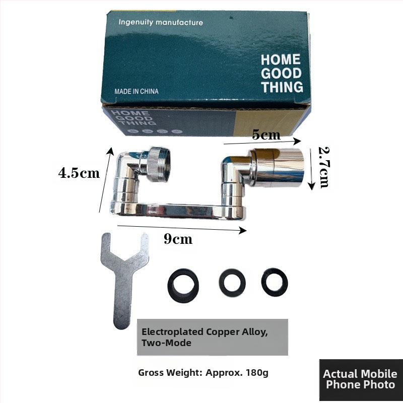 Mechanikus kar univerzális csaptelep fröccsenésálló fúvóka buborékoltató meghosszabbított toldó 1080°-ban forgatható mechanikus kar