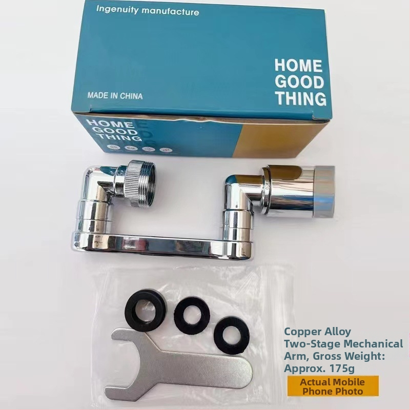 Mechanikus kar univerzális csaptelep fröccsenésálló fúvóka buborékoltató meghosszabbított toldó 1080°-ban forgatható mechanikus kar