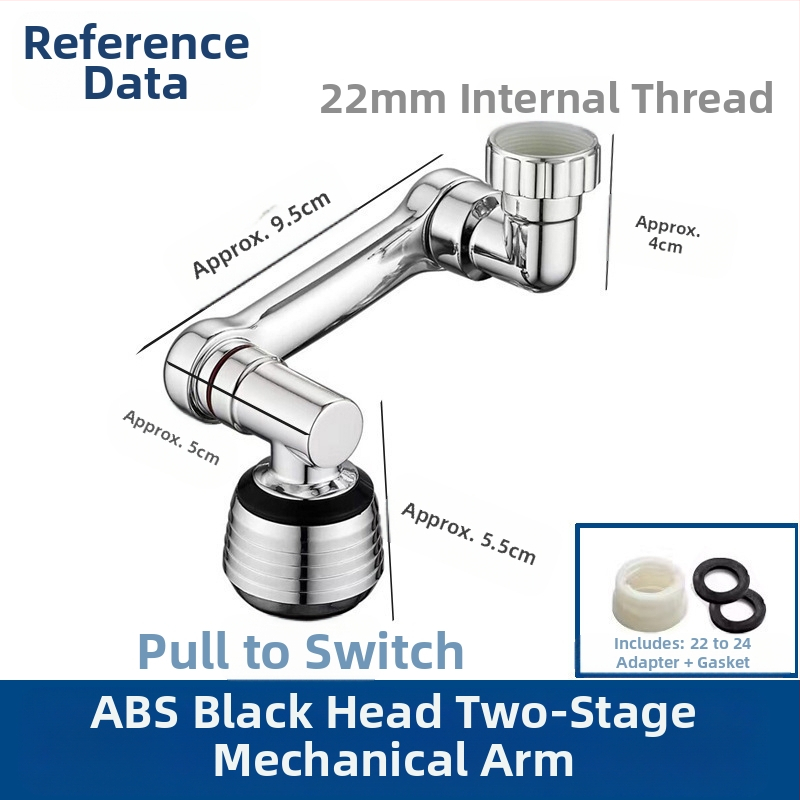 Mechanikus kar univerzális csaptelep fröccsenésálló fúvóka buborékoltató meghosszabbított toldó 1080°-ban forgatható mechanikus kar