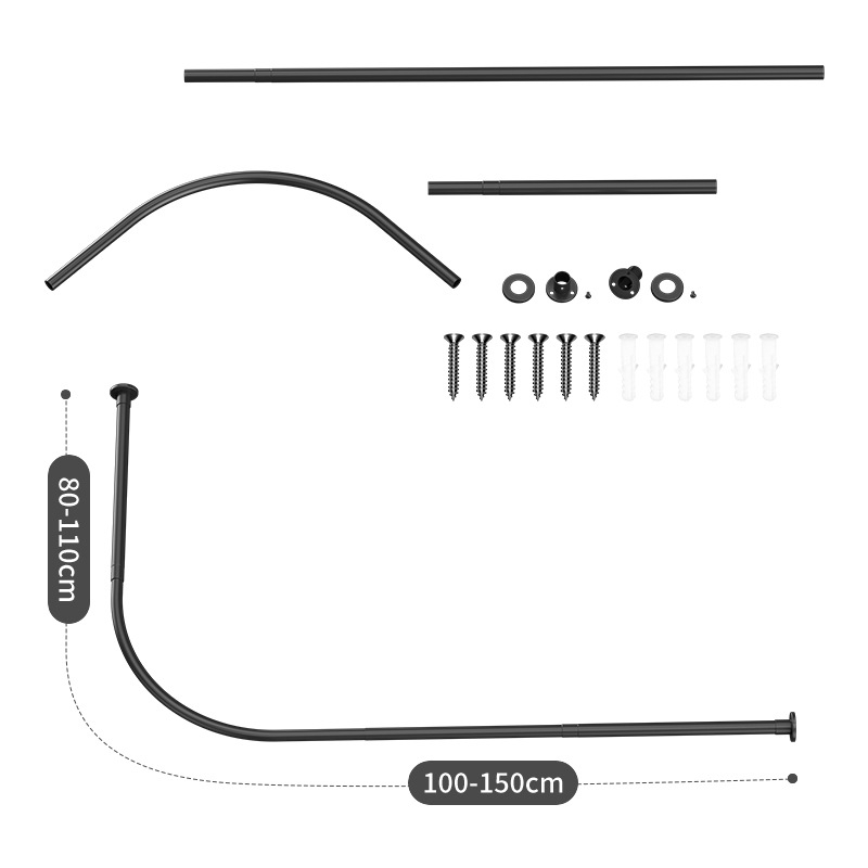 Gamintojas Dušo užuolaidos karnizas Lenktas teleskopinis strypas Perforuotas L formos strypas Vonios kambario strypas Be perforavimo Teleskopinis L formos strypas Nerūdijančio plieno storinimas
