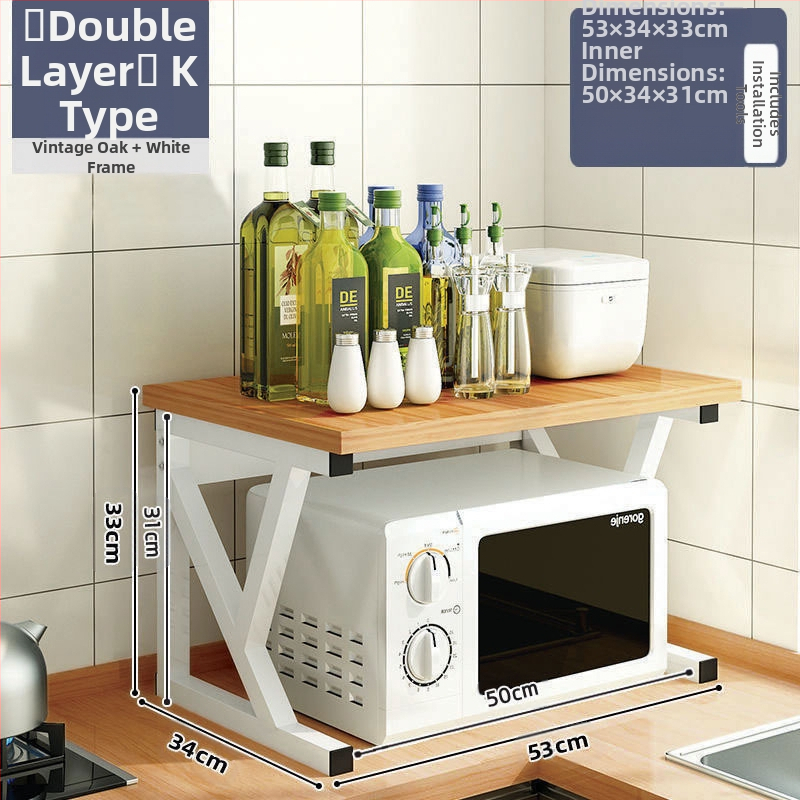Virtuvės mikrobangų krosnelės laikymo lentynėlė, stalviršio daugiafunkcinė laikymo lentynėlė, daugiasluoksnė orkaitės prieskonių indelis, ryžių viryklės laikymo lentynėlė