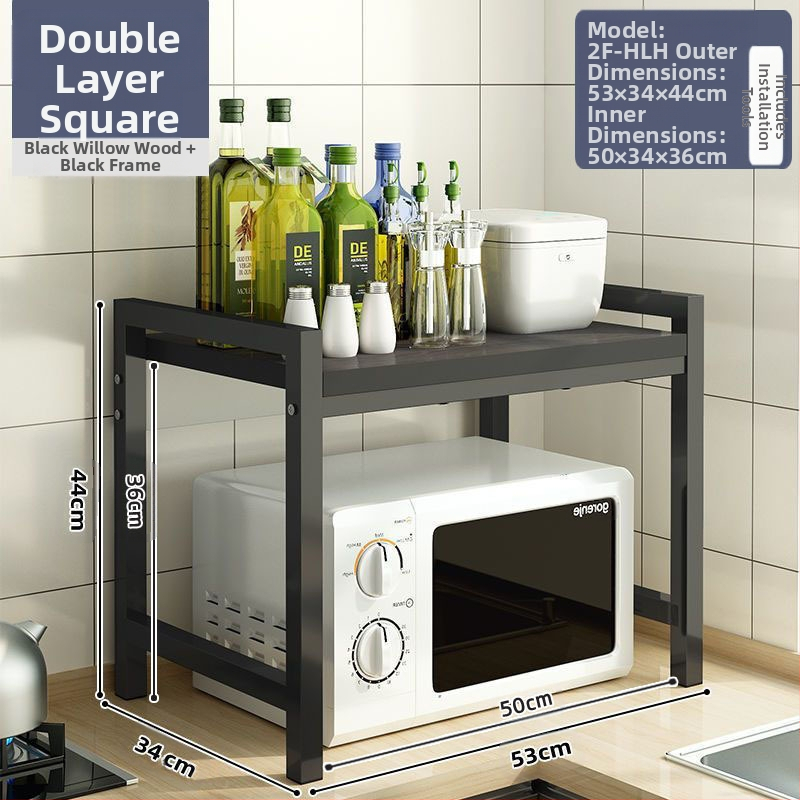 Virtuvės mikrobangų krosnelės laikymo lentynėlė, stalviršio daugiafunkcinė laikymo lentynėlė, daugiasluoksnė orkaitės prieskonių indelis, ryžių viryklės laikymo lentynėlė
