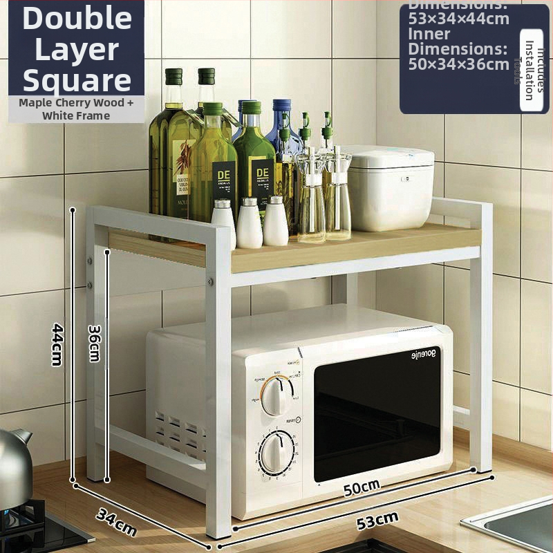 Virtuvės mikrobangų krosnelės laikymo lentynėlė, stalviršio daugiafunkcinė laikymo lentynėlė, daugiasluoksnė orkaitės prieskonių indelis, ryžių viryklės laikymo lentynėlė