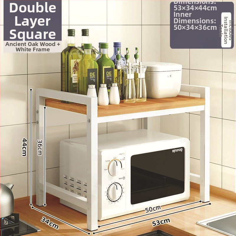 Virtuvės mikrobangų krosnelės laikymo lentynėlė, stalviršio daugiafunkcinė laikymo lentynėlė, daugiasluoksnė orkaitės prieskonių indelis, ryžių viryklės laikymo lentynėlė