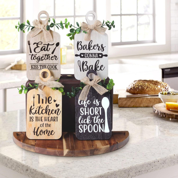 Трансграничен дървен списък кухненски стенни декорации ретро кънтри стил дървени висулки производители на едро