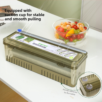 Šviežumo išsaugojimo plėvelės pjaustytuvo dėžutė, virtuvės buitinė didelė ritinėlė, ekonominė pakuotė, PE maistinė, aukštos temperatūros atspari danga, komercinė ritinėlių pakuotė