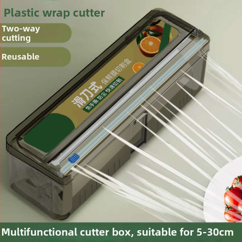 Šviežumo išsaugojimo plėvelės pjaustytuvo dėžutė, virtuvės buitinė didelė ritinėlė, ekonominė pakuotė, PE maistinė, aukštos temperatūros atspari danga, komercinė ritinėlių pakuotė