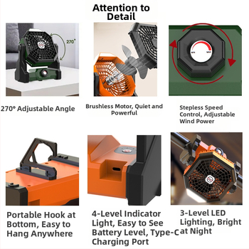 Εξωτερική κατασκήνωση με επαναφορτιζόμενο ανεμιστήρα, ψάρεμα, μικρή σκηνή κάμπινγκ, κοιτώνας, ψύξη, φόρτιση USB, εξαιρετικά μεγάλη διάρκεια ζωής μπαταρίας