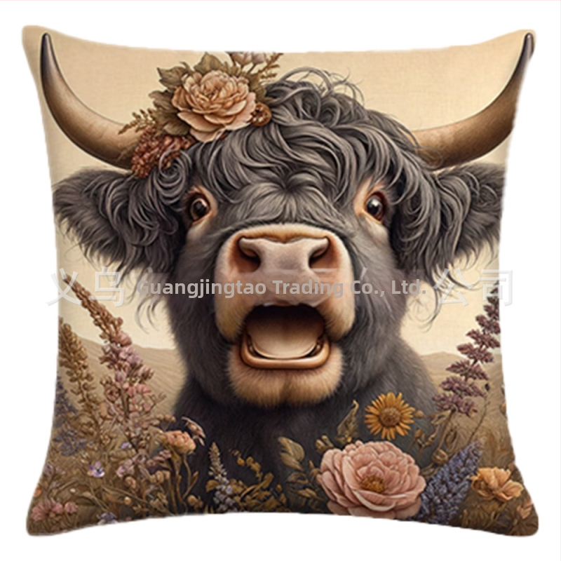 Tarpvalstybiniai sprogimai Lininis persikų odos trumpas pliušinis pagalvės užvalkalas Mao Niu namų svetainės sofos pagalvėlės užvalkalas