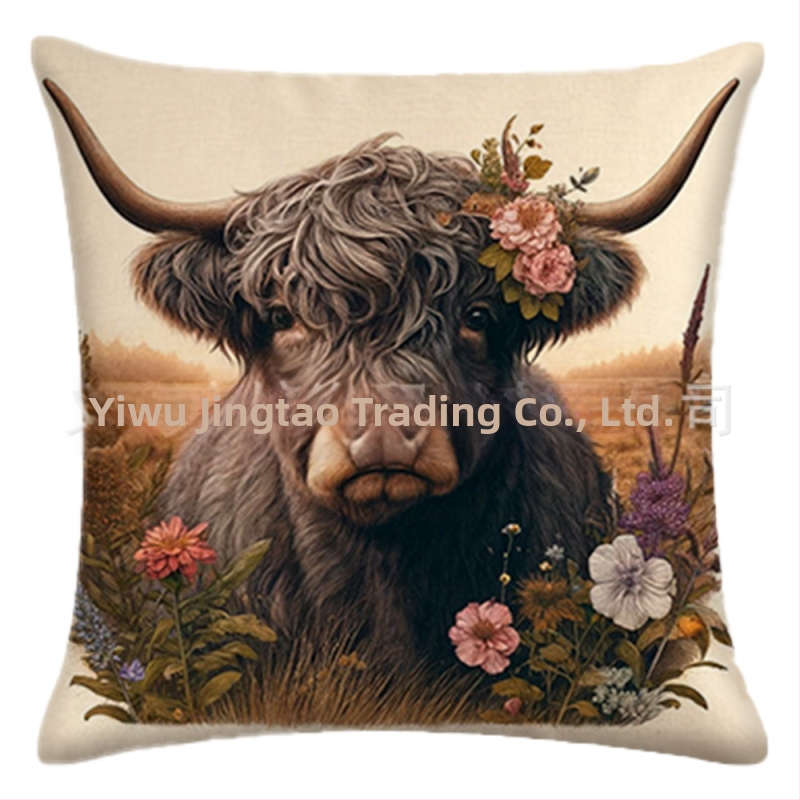 Tarpvalstybiniai sprogimai Lininis persikų odos trumpas pliušinis pagalvės užvalkalas Mao Niu namų svetainės sofos pagalvėlės užvalkalas