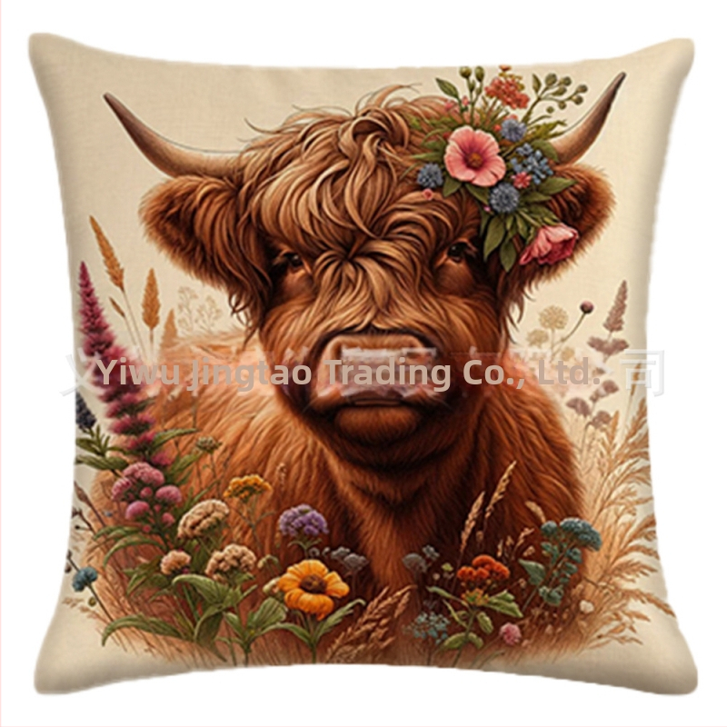 Tarpvalstybiniai sprogimai Lininis persikų odos trumpas pliušinis pagalvės užvalkalas Mao Niu namų svetainės sofos pagalvėlės užvalkalas