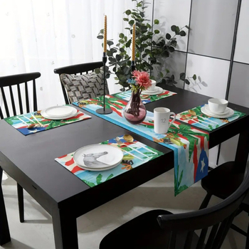 Stalo vėliavėlė su Amerikos vėliava ir varlės raštu. Restorano salės pokylių dekoravimas. Temos: AliExpress, Amazon, Cross Border Wholesale.