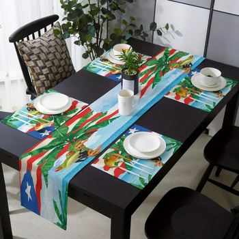 Stalo vėliavėlė su Amerikos vėliava ir varlės raštu. Restorano salės pokylių dekoravimas. Temos: AliExpress, Amazon, Cross Border Wholesale.