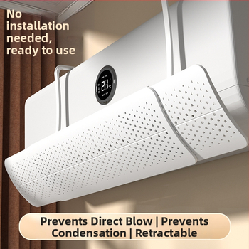 Ištraukiamas, nereikalaujantis montavimo oro kondicionieriaus vėjo deflektorius, prie sienos tvirtinamas oro kondicionierius, vėjo užuolaida, prie sienos tvirtinamas universalus tiesioginio vėjo deflektorius