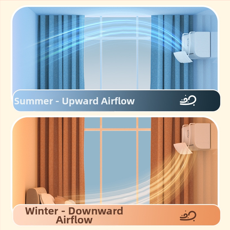 Прибиращ се дефлектор за вятър за климатик без монтаж, стенен климатик, ветроустойчива завеса, универсален дефлектор против директен вятър