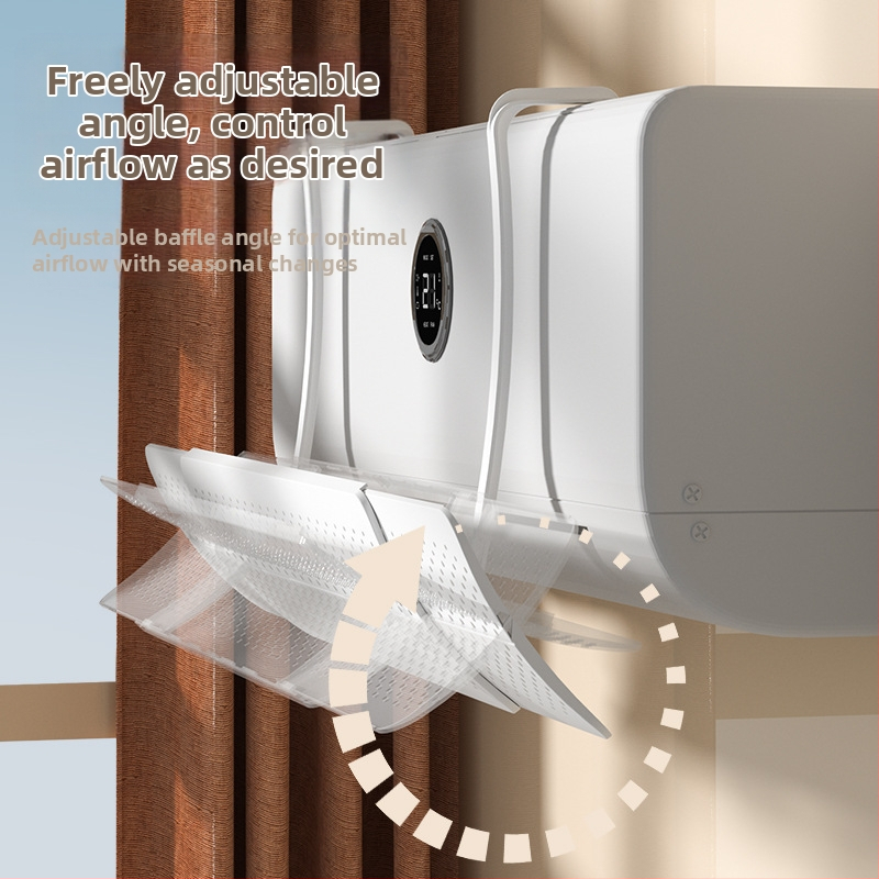 Прибиращ се дефлектор за вятър за климатик без монтаж, стенен климатик, ветроустойчива завеса, универсален дефлектор против директен вятър