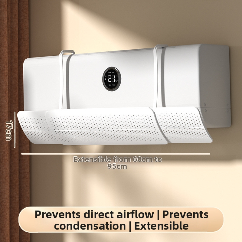 Ištraukiamas, nereikalaujantis montavimo oro kondicionieriaus vėjo deflektorius, prie sienos tvirtinamas oro kondicionierius, vėjo užuolaida, prie sienos tvirtinamas universalus tiesioginio vėjo deflektorius