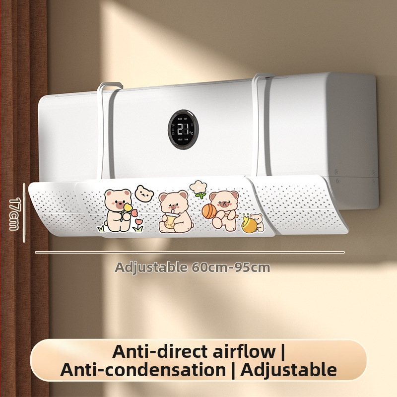 Ištraukiamas, nereikalaujantis montavimo oro kondicionieriaus vėjo deflektorius, prie sienos tvirtinamas oro kondicionierius, vėjo užuolaida, prie sienos tvirtinamas universalus tiesioginio vėjo deflektorius