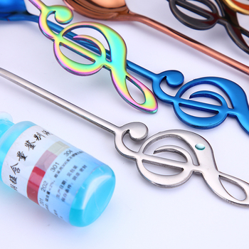 Δημιουργικό μουσικό χαρακτήρα καφέ κουτάλι ανάμειξης 304 από ανοξείδωτο ατσάλι κουτάλι υποδίκτυο κόκκινο τιτάνιο επιτραπέζια σκεύη χαριτωμένο κουτάλι επιδόρπιο κινουμένων σχεδίων