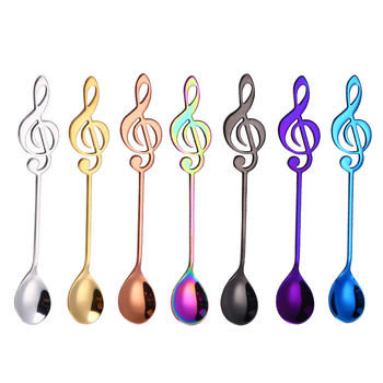 Δημιουργικό μουσικό χαρακτήρα καφέ κουτάλι ανάμειξης 304 από ανοξείδωτο ατσάλι κουτάλι υποδίκτυο κόκκινο τιτάνιο επιτραπέζια σκεύη χαριτωμένο κουτάλι επιδόρπιο κινουμένων σχεδίων