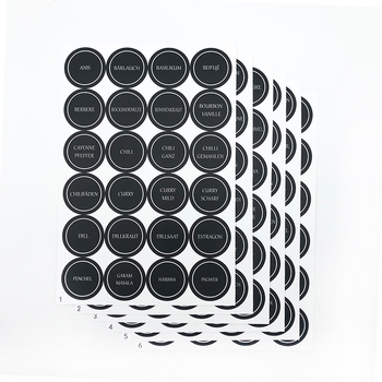 144 lipdukai, vandeniui atsparūs vokiški prieskonių lipdukai, „Amazon“ prieskonių etiketė, 3,5 cm apvali virtuvės etiketė